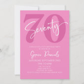 Invitation Rose Soixante-dix-soixante-dixième fête d'annivers (Devant)