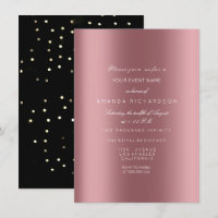 Rose Sparkly Metallic Gold Black Sepia Confetti
