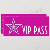 Invitation rose Star 'VIP PASS' rose long (Devant / Derrière)