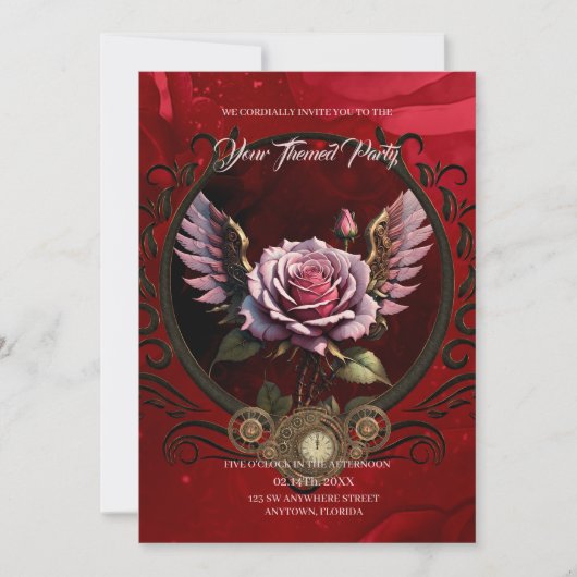 Invitation Rose Steampunk (Devant)