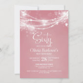 Invitation Rose String Lights 60e fête d'anniversaire (Devant)