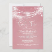 Invitation Rose String Lights 65e fête d'anniversaire (Devant)
