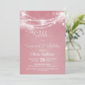 Invitation Rose String Lights Surprise 60e fête d'anniversair (Debout devant)