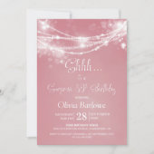 Invitation Rose String Lights Surprise 80e anniversaire fête (Devant)