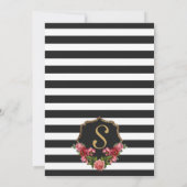 Invitation rose Stripes et Gold Graduation Party (Dos)