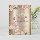 Invitation Rose Stylish Girl, Diamonds Cooper Quinceañera (Debout devant)