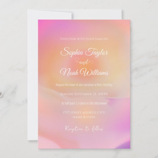 Invitation Rose Sunrise Gradient esthétique (Devant)