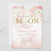 Invitation Rose sur le Baby shower de la constellation de la (Devant)
