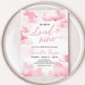 Invitation Rose sur nuage neuf Baby shower