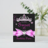 Invitation Rose Sweet 16 Anniversaire Diamond Tiara (Debout devant)