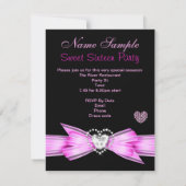 Invitation Rose Sweet 16 Anniversaire Diamond Tiara (Dos)