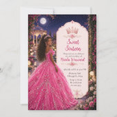 Invitation Rose Sweet 16 Royale Princesse (Devant)
