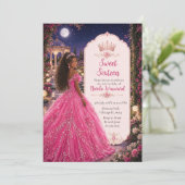 Invitation Rose Sweet 16 Royale Princesse (Debout devant)