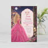 Invitation Rose Sweet 16 Royale Princesse (Debout devant)