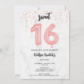 Invitation Rose Sweet 16 Seizième fête d'anniversaire (Devant)