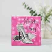 Invitation Rose talons hauts N'importe quel nombre Anniversai (Debout devant)