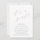 Invitation Rose Taupe | Baby shower de calligraphie "C'est un (Devant)