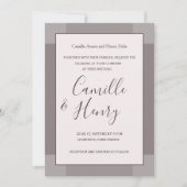 Invitation Rose taupe bleu gris lilas élégant mariage moderne (Devant)