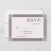 Invitation Rose taupe gris clair lilas moderne mariage RSVP (Devant)