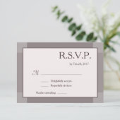 Invitation Rose taupe gris clair lilas moderne mariage RSVP (Debout devant)