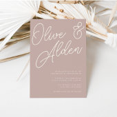 Invitation Rose Taupe | Mariage filigrane de script