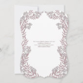 Invitation Rose Taupe Mariage Vintage Botanique (Dos)