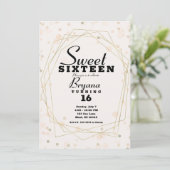 Invitation Rose Taupe Points & Or Géométrique Moderne Douce 1 (Debout devant)