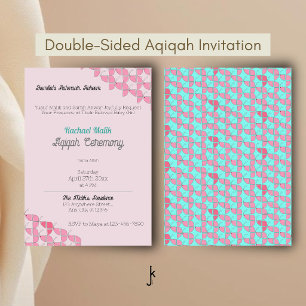 Invitation Rose Té SHRIMPLY, Bébé Fille Aqiqah Baby Shower