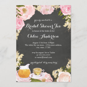 Invitation rose & Teacup Fête des mariées de table