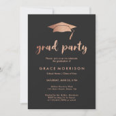 Invitation Rose tendance Gold Graduation Party Photo Invitati (Devant)