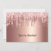 Invitation Rose tendance Parties scintillant or Drivers Graph (Devant)