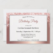 Invitation Rose tendance Parties scintillant or Drivers Graph (Dos)