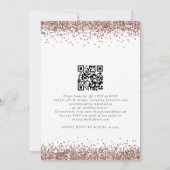 Invitation Rose tendance Parties scintillant or  QR Code Mari (Dos)