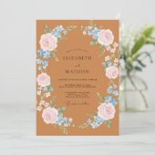 Invitation Rose Terracotta Fleurit Mariage (Debout devant)
