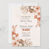 Invitation Rose & Terracotta : Une célébration de l'amour Mar (Devant)