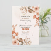 Invitation Rose & Terracotta : Une célébration de l'amour Mar (Debout devant)