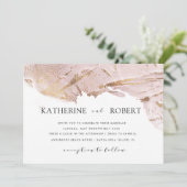 Invitation rose texturé faux feuille Mariage moderne (Debout devant)