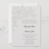 Invitation Rose Theme Beloved Ivory Formal Classic Wedding (Devant)