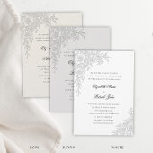 Invitation Rose Theme Graceful White Formal Classic Wedding