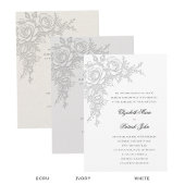 Invitation Rose Theme Timeless Ecru Formal Classic Wedding