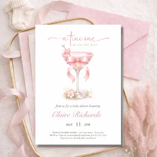 Invitation Rose Tini Un Bébé Fille Est En Route Shower