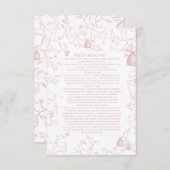 Invitation rose toile rosh Hashanah 2023 (Devant / Derrière)