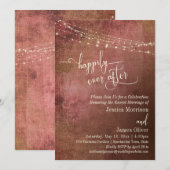 Invitation Rose & Toile Vintage Réception de Mariage Happily  (Devant / Derrière)