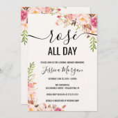 Invitation Rosé Toute La Journée De Douche Nuptial (Devant / Derrière)