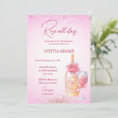 Invitation Rose toute la journée nuptiale brunch rose (Debout devant)