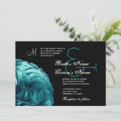 Invitation Rose Turquoise Blue Frilly (Debout devant)