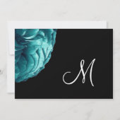 Invitation Rose Turquoise Blue Frilly (Dos)