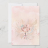 Invitation Rose Turquoise Floral Blond Ballerina Fille Annive (Dos)