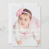 Invitation Rose UN 1ER Anniversaire Photo N'importe quelle co (Dos)