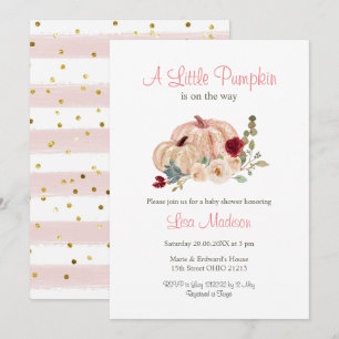 Invitation Rose Un Petit Citrouille Est En Voie D'Invitation